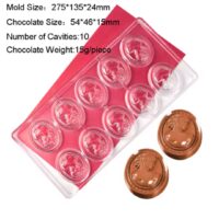 10 Cavity Queen Shape Polycarbonate Chocolate Mould