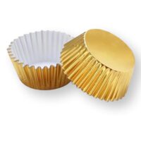 100 Pcs Set Gold Cupcake Foil Baking Liner 7.5 cm - Cake Tools - Cupcake Supplies - Full View