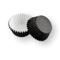 100 Pcs Set Black Cupcake Foil Baking Liner 7.5 cm - Cake Tools - Cupcake Supplies - Showing Size
