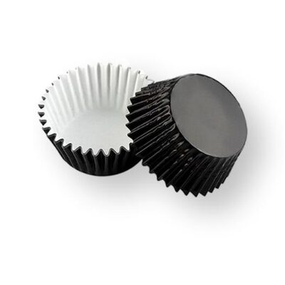 100 Pcs Set Black Cupcake Foil Baking Liner 7.5 cm - Cake Tools - Cupcake Supplies - Showing Size