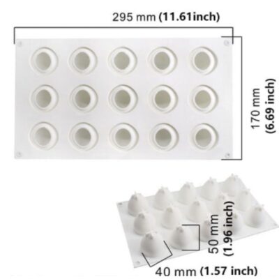 15 Cavity Strawberry Mousse Cake Silicone Baking Pan