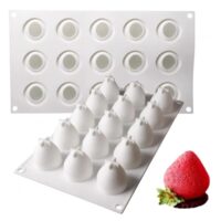 15 Cavity Strawberry Mousse Cake Silicone Baking Pan (2)