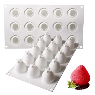 15 Cavity Strawberry Mousse Cake Silicone Baking Pan (2)