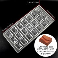 21 Cavity rectangular wavy Shape Polycarbonate Chocolate Mould - Cake Tools - Polycarbonate Moulds - On Display