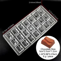21 Cavity rectangular wavy Shape Polycarbonate Chocolate Mould - Cake Tools - Polycarbonate Moulds - On Display