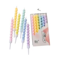 Pastel Spiral Candle Set - Cake Tools - Candles - Showing Size