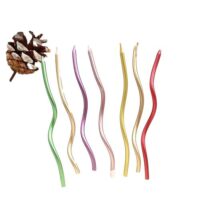 Twisty Metallic Multicolor Spiral Candles - Cake Tools - Non-Edible Supplies - Showing Size