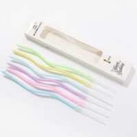Twisty Pastel Multicolor Spiral Candles - Cake Tools - Candles - Showing Size