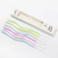 Twisty Pastel Multicolor Spiral Candles - Cake Tools - Candles - Showing Size
