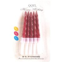 Short Twisty Red Party Candle - Cake Tools - Non-Edible Supplies - Close-up View