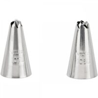 Wilton Left Handed Decorating Tip Set – #106L, #107L - Wilton - Piping Nozzles - Close-up View