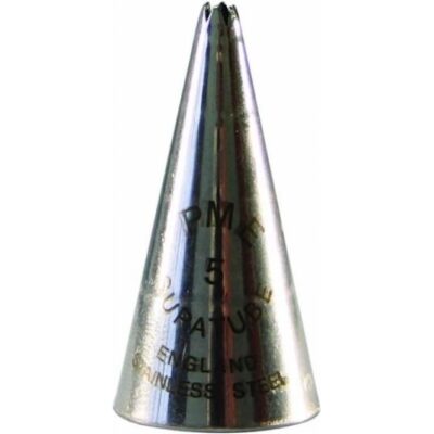 Supatube 5 – Piping Nozzle Tube Tip – Open Star - PME - Cake Decorating Tools - Full View