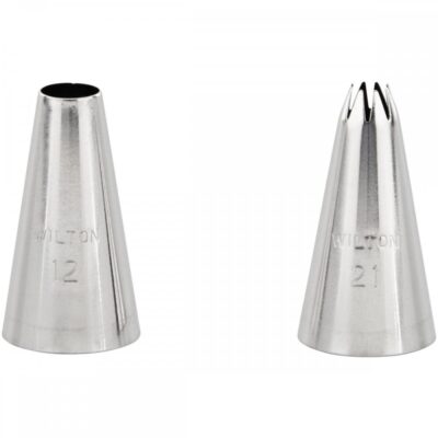 Wilton Decorating Tip Set #012, #021 - Wilton - Piping Nozzles - Showing Size