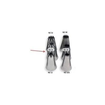 Medium Curved Star No. 2J Drop Flower Piping Tip - JEM - Cake Decorating Tools - Full View