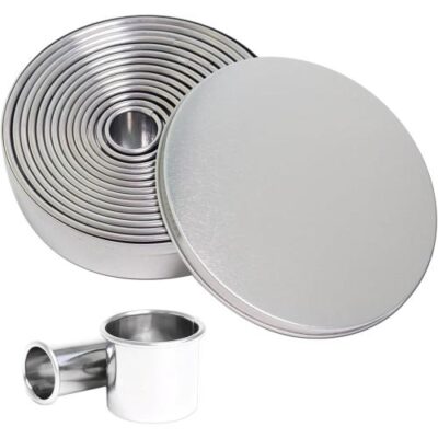 Round Steel Cookie Cutter Set - Cake Tools - Baking Tools & Equipments - Showing Size