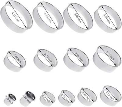 Round Steel Cookie Cutter Set - Cake Tools - Baking Tools & Equipments - Full View