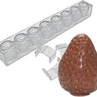8 Cavity 3D Strawberry Polycarbonate Chocolate Mould - Cake Tools - Polycarbonate Moulds - Full View