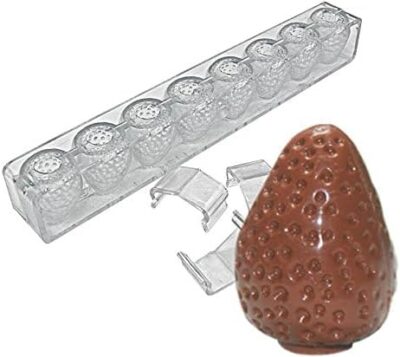 8 Cavity 3D Strawberry Polycarbonate Chocolate Mould - Cake Tools - Polycarbonate Moulds - Full View