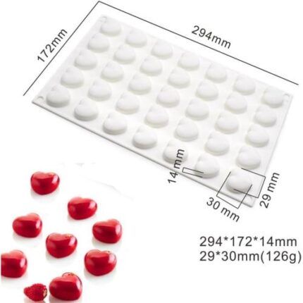 Mini Hearts Mousse Cake Silicone Baking Pan 1 - Cake Tools - Cake Baking Pans - Close-up View