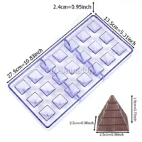 21 Cavity Pyramid Shape Polycarbonate Chocolate Mould - Cake Tools - Polycarbonate Moulds - Close-up View