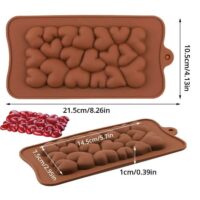 Heart Shape Chocolate Bar Silicone Mould - Cake Tools - Chocolate Moulds - Close-up View