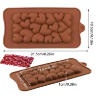 Heart Shape Chocolate Bar Silicone Mould - Cake Tools - Chocolate Moulds - Close-up View