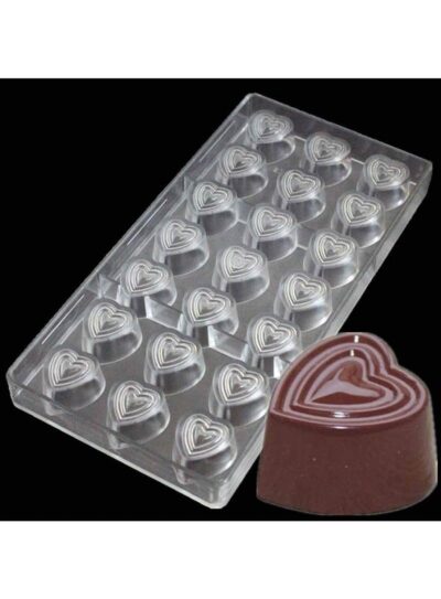 21 Cavity Heart Shape Polycarbonate Chocolate Mould - Cake Tools - Polycarbonate Moulds - Product Detail