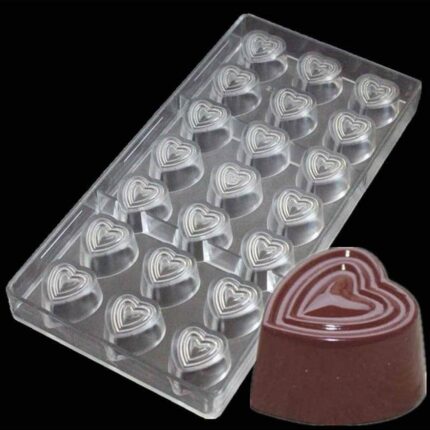 21 Cavity Heart Shape Polycarbonate Chocolate Mould - Cake Tools - Polycarbonate Moulds - Product Detail