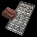 21 Cavity rectangular wavy Shape Polycarbonate Chocolate Mould - Cake Tools - Polycarbonate Moulds - Showing Size