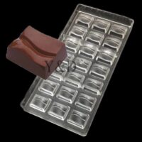 21 Cavity rectangular wavy Shape Polycarbonate Chocolate Mould - Cake Tools - Polycarbonate Moulds - Showing Size