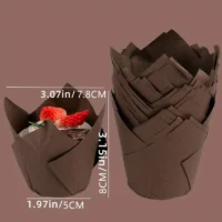 50 Pcs Set coffee Tulip Muffin Cupcake Paper Liner