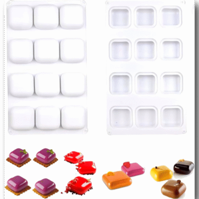 Square Pillow Shape Silicone Baking Pan - Cake Tools - Baking Tools & Equipments - Showing Size