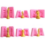 Chess Fondant Silicone Moulds 12 Pcs Set - Cake Tools - Silicone Moulds - Close-up View