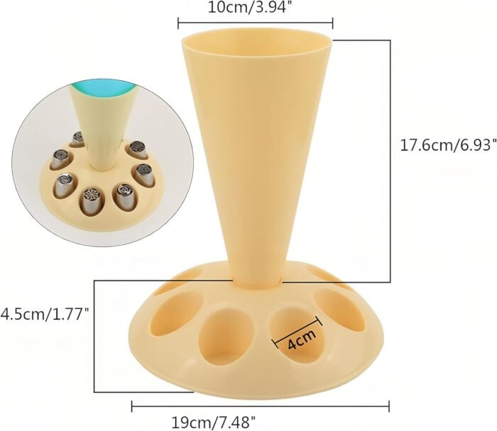 Piping Bag Nozzle Stand Holder - Cake Tools - Cake Decorating Tools - Full View