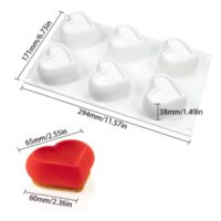 6 Cavity Heart Mousse Cake Silicone Baking Pan