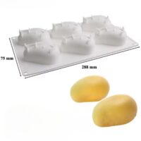 6 Cavity Mango Shape Mousse cake Silicone Baking Pan