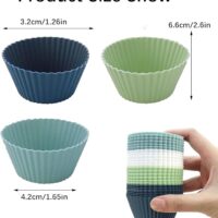 12 Pcs Set Silicone Cupcake Baking Liner - Cake Tools - Cupcake Supplies - Full View