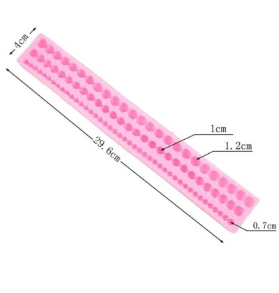 Pearl String Beads Silicone Fondant Mould - Cake Tools - Silicone Moulds - Showing Size