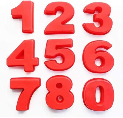 9 Pcs Set Numbers Silicone Baking Pan - Cake Tools - Silicon Baking pan - On Display
