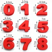 9 Pcs Set Numbers Silicone Baking Pan - Cake Tools - Silicon Baking pan - Showing Size