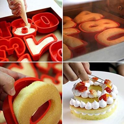9 Pcs Set Numbers Silicone Baking Pan - Cake Tools - Silicon Baking pan - Full View
