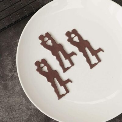 4 Cavity Couple Embrace Chocolate Silicone Mould - Cake Tools - Chocolate Moulds - Close-up View