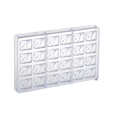 21 Cavity rectangular wavy Shape Polycarbonate Chocolate Mould - Cake Tools - Polycarbonate Moulds - Full View