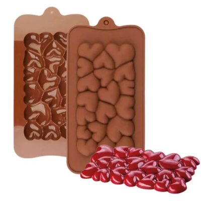 Heart Shape Chocolate Bar Silicone Mould - Cake Tools - Chocolate Moulds - Full View