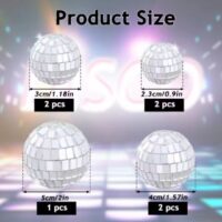 7 Pcs Set Disco Ball Cake Topper Set