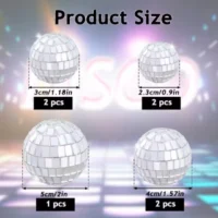 7 Pcs Set Disco Ball Cake Topper Set
