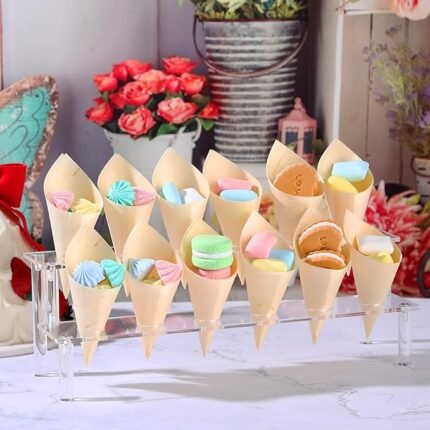 12 Hole Acrylic Ice Cream Cone Display Stand - Cake Tools - Cake pops Supplies - Showing Size