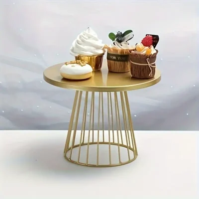 Gold Metal Cake & Cupcake Display Stand 20×20 cm - Cake Tools - Cake Stands - Showing Size
