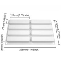 8 Cavity Flat Eclair Mousse Cake Silicone Baking Pan