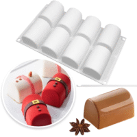 8 Cavity Log Shape Mousse Cake Silicone Baking Pan